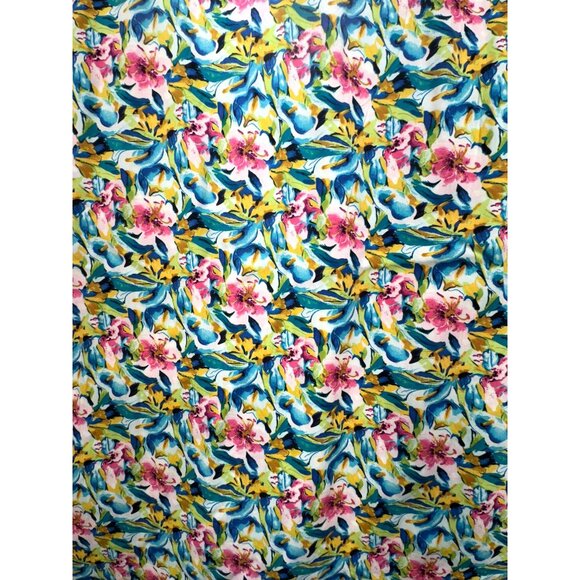 Christopher & Banks Womens Petite Floral A-Line Button-Down Skirt 16P Pink Blue - Picture 10 of 10